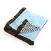 Microfiber Baby Blanket - Brown & Blue Stripe With Paisley