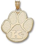 Kentucky Wildcats Solid 10K Gold ''K'' Paw 3/4'' Pendant