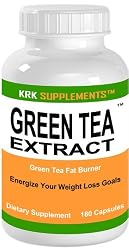 Green Tea Extract 180 Capsules Fat Burner Weight Loss 500mg serving KRK SUPPLEMENTS