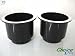 Choice Parts - 3.25 Inch Deep Black with Metallic Rim Cup Holders (Pack of 2) Great Replacement Beverage Holder for Couch, Loveseat, Recliner Chair, Automobile or Theatre Seating - Model #940