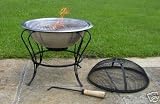 Stainless Steeel Firebowl with mesh cover 46cm high, by Buchanan