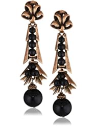 Ben-Amun Jewelry Copper and Onyx Linear Earrings
