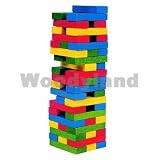 LEGESPIEL SPIEL TURM WACKELTURM BAUSTEINE HOLZ BUNT NEU