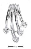 Sterling Silver Waterfall CZ Slide Pendant (Fits 2mm 4mm 6mm 8mm Omegas)