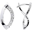 Sterling Silver Angular Cubic Zirconia Huggy Earrings