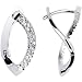 Sterling Silver Angular Cubic Zirconia Huggy Earrings