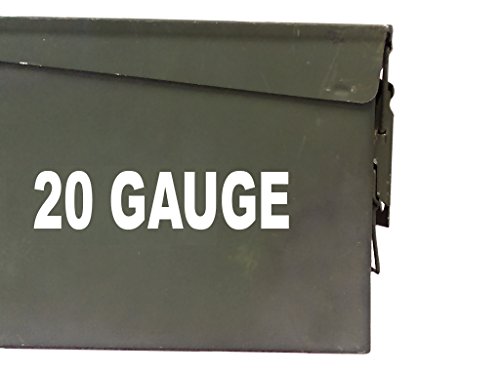 FGD 20 Gauge Ammo Box Decal Sticker Label Set Two 5.75"x 1.5" One 2.88"x0.75" (Labels Only Ammo Can NOT Included)