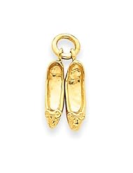 14k Ballet Slippers Charm