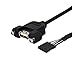 StarTech.com 3 ft Panel Mount USB Cable - USB A to Motherboard Header Cable F/F - USB A-Female to USB Header Adapter - USB-A (F) Port, 3ft (USBPNLAFHD3),Black