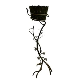 4-Bottle Floor Wine/Glass Holder by