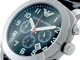 Image of Emporio Armani AR5825 Gents black leather strap chronograph watch