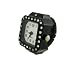 Black Enamel Rhinestone Accented Watch Stretch Ring