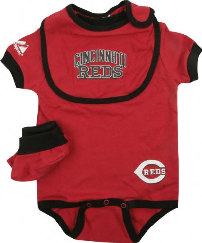 Cincinnati Reds Baby Bib and Bootie Creeper Set