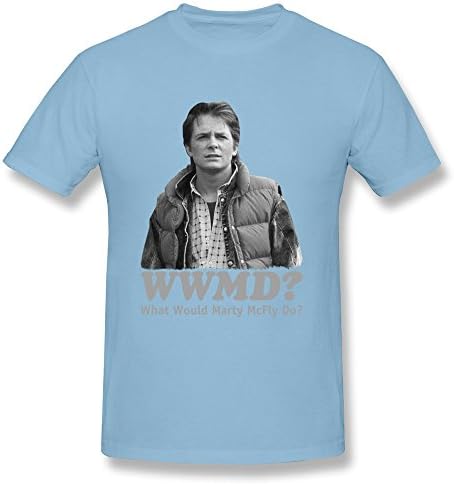 FHY Men's Back To The Future Marty Mcfly T-shirts X-Large ColorSkyBlue