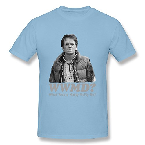 FHY Men's Back To The Future Marty Mcfly T-shirts X-Large ColorSkyBlue