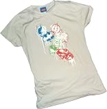 Splatter Icons -- Justice League Crop Sleeve Fitted Juniors T-Shirt