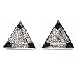 STERLING SILVER MEN'S EARRINGS Clear CZ