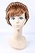 Anogol Free Hair Cap+ for Adults for Kids Halloween Wig Party Wigs Braid Hair Brown Updo Wig