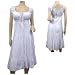 White Cotton Empire Waist Plus Size SunDress - 3X