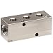 Polyconn PCM10-125-03NP Nickel Plated Aluminum Manifold, 1/4" NPT Female x 1/8" NPT Female, 3 Stations