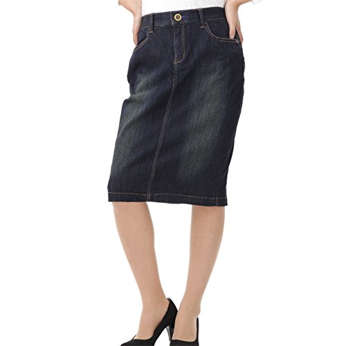 Ｎavy（ネイビー） 魔法の美脚デニムタイトスカートBR 352-1929-52-2 レディース