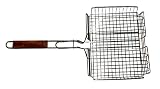 Charcoal Companion 210-SR Stainless Steel 24-Inch Rectangle Basket with Rosewood Handle by Charcoal Companion