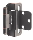 Amerock BP7565-ORB Self-Closing Partial Wrap 3/8-Inch Inset Hinge, Oil Rubbed Bronze
