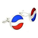 Blue Red Silver Pepsi Logo Cufflinks