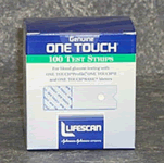 Genuine One Touch Test Strip Lifescan Vials - Case of 100