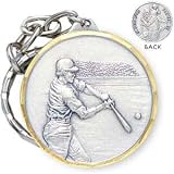 Pewter Two Tone St Christopher Baseball Key Chain