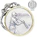 Pewter Two Tone St Christopher Baseball Key Chain