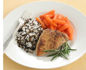 Seared Turkey Breast w White & Wild Rice & Baby Carrots by Schwans