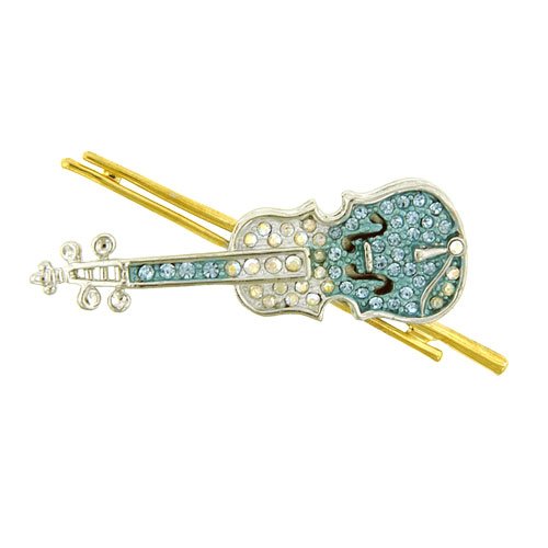 Violin Blue Pin Brooch