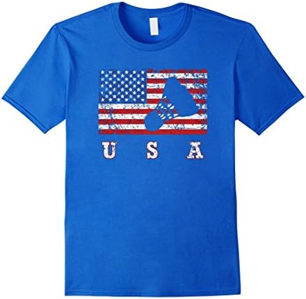 Men's American Flag Badminton Shirt, USA Gift, Badminton Team Medium Royal Blue