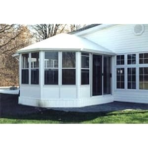 Gazalum 12 x 12 1 Door 5 Side Screen Window Gazebo-White by