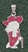 Mississippi (Ole Miss) Rebels Giant 1 1/4 W x 2 H Enamel Rebel Pendant - 14KT Gold Jewelry