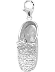 14K White Gold Diamond GirlS Bootie Charm