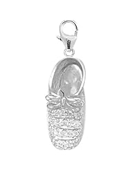 14K DIAMOND GIRLS BOOTIE CHARM- WHITE GOLD