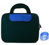 PANASONIC DVD-LS86 8.5 Portable DVD Player Case Black with Dark Blue Hard Shell + EnvyDeal Velcro Cable Tie