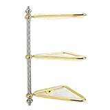 Nameeks G693-08 Mounted Brass Corner Triple Bathroom Shelf, Chrome