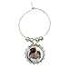 Squirrel Eating in Winter Wine Glass Bottlecap Charm Drink Marker