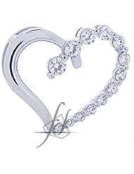 0.75 Ct Round Cut Diamond Journey Pendant Heart Shaped