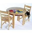 Child's Round Natural Table Set with 2 Chairs