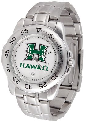 Hawaii Warriors UH NCAA Mens Sports Steel Watch