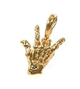 Beautiful 24k Yellow Gold Layered GL "I Love You" Hand Sign Charm/Pendant - Lifetime Warranty! (G104)