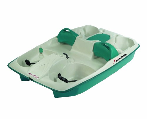 Sun Dolphin Sun Slider Adjustable 5 Seat Pedal Boat With Stainless Steel Package (Cream/Teal)