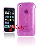 JKase® Circle Crystal Clear Purple Soft Silicone Protective Skin Case Cover for Apple iPhone 3G / 3GS -