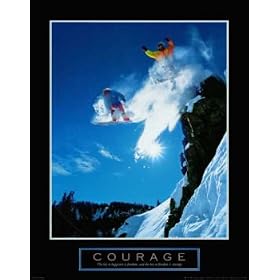 Courage-Snowboard, Art Poster