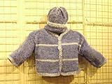 Ck74, Denim Chenille/ Blue Stripe Boys Cardigan, Hat Set