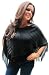 Handmade Comfortable Lightweight Poncho - Petite Women - Sophisticated Black (Crocheted Border)